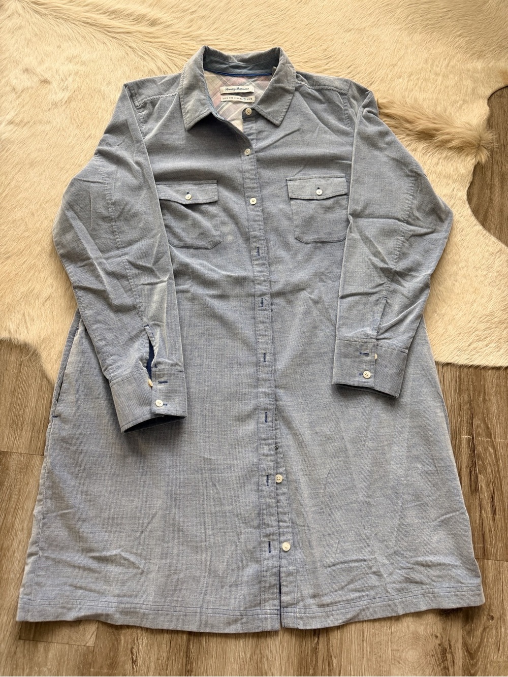 Tommy Bahama Blue Plaid Button-Up Shirt